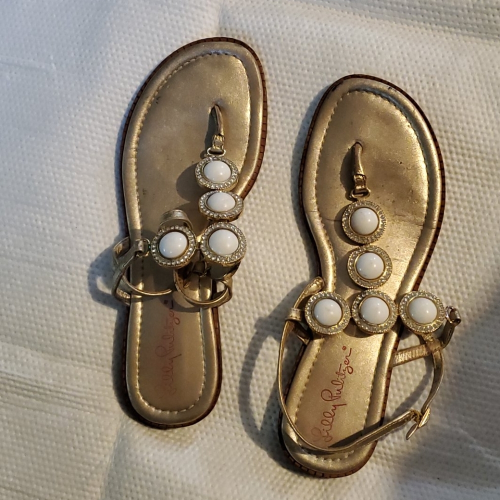 Authentic jeweled size 7.5 lily pulitzer sandals